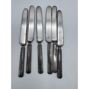 Set of 6 Vintage Silver Plated Butter Knives Ornate Handles Dining Flatware